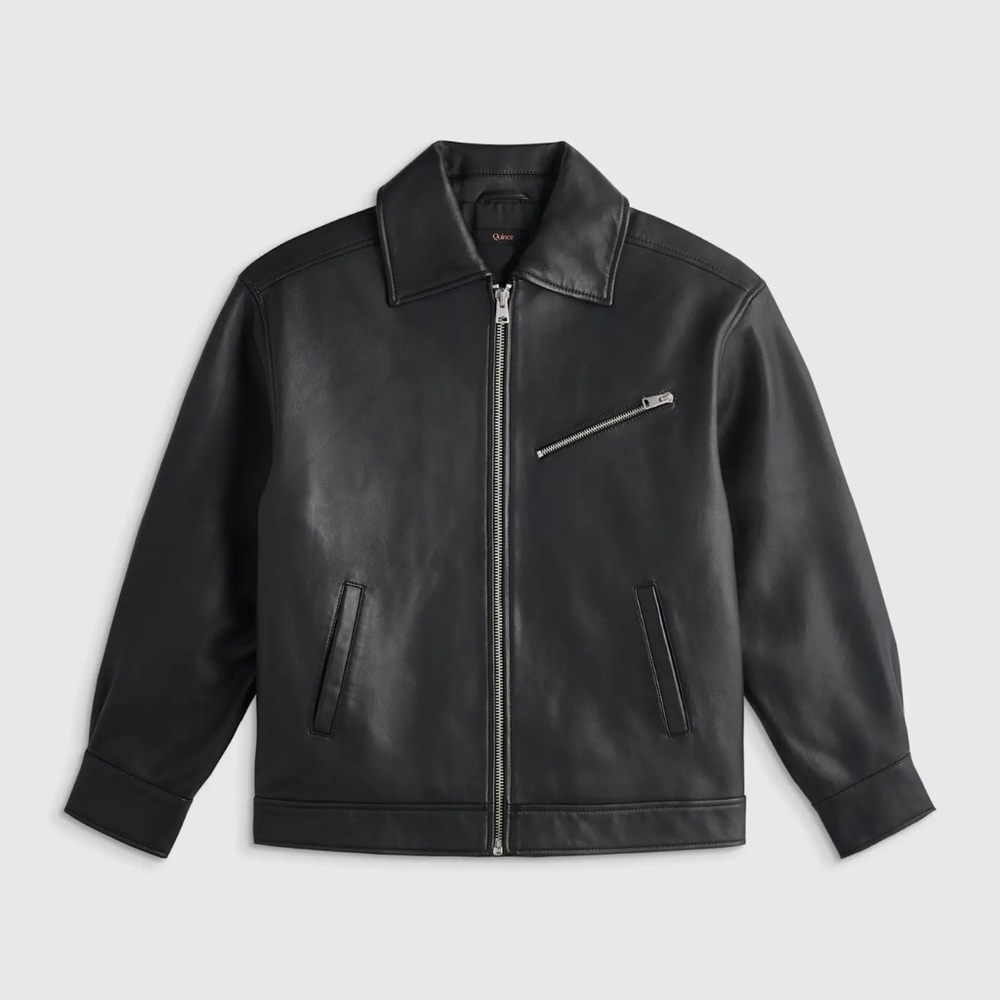 Quince Leather Bomber Jacket